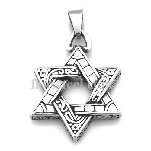 FSP17W72 star of David Jewish hexagram star pendant - Click Image to Close